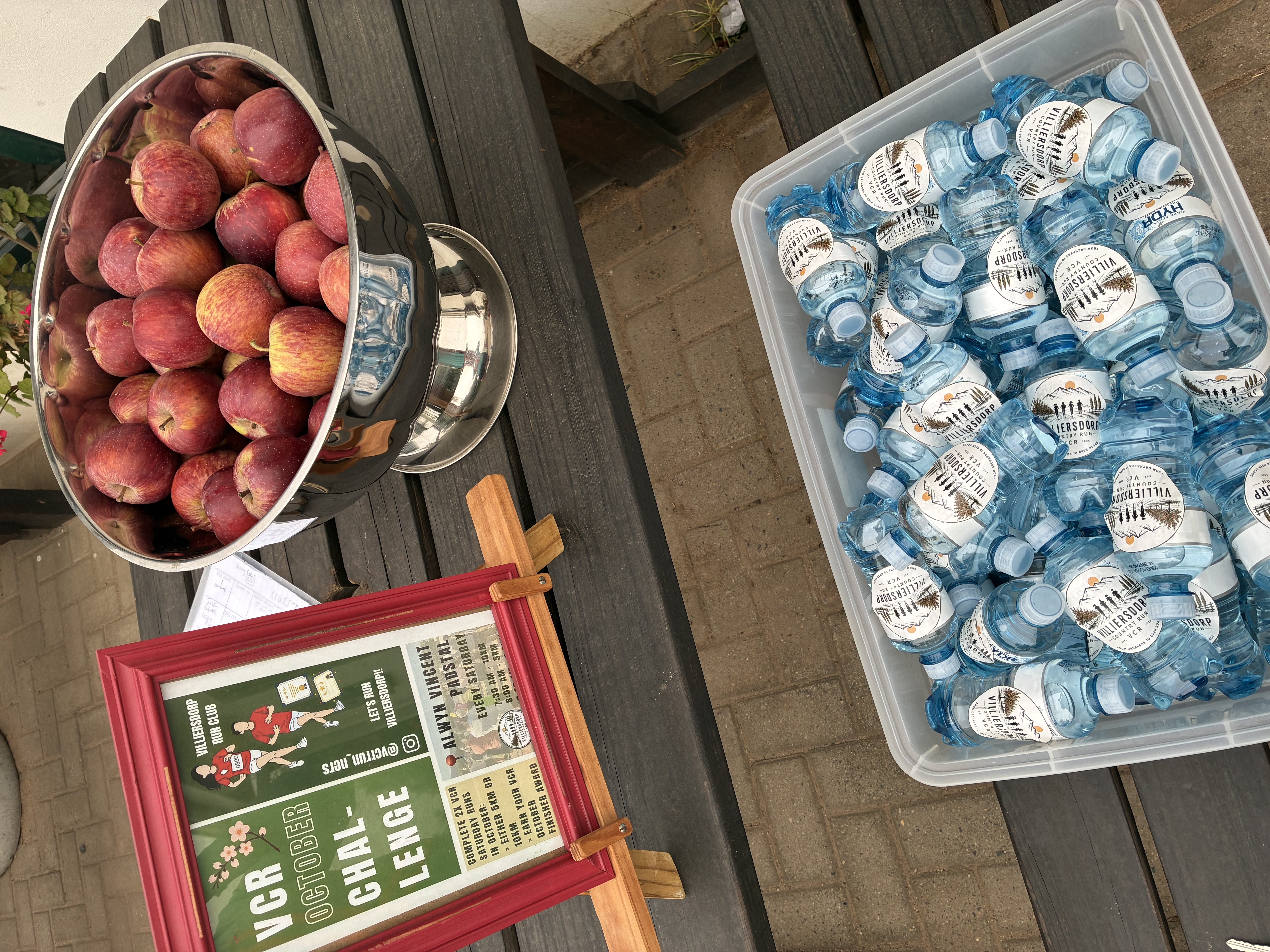 Apples and VCR water prepared at the previous event